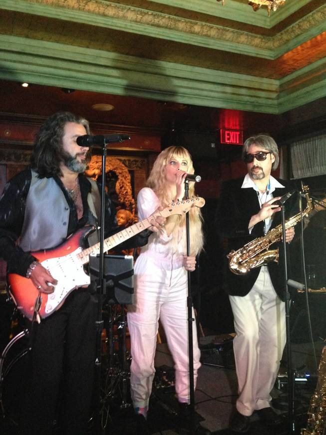 Guests John Acosta and Anne Martinez join Jon Celentano in a performance by Michael "Mack" Donald's Pleasure Cruise at Foundation Room on Thursday, Jan. 15, 2015, in Mandalay Bay.