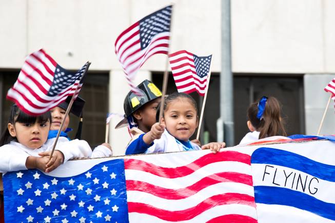 Students at HP Fitzgerald Elementary participate in the 33rd Annual Dr. Martin Luther King Jr. Parade in downtown Las Vegas, Monday Jan. 19, 2015.