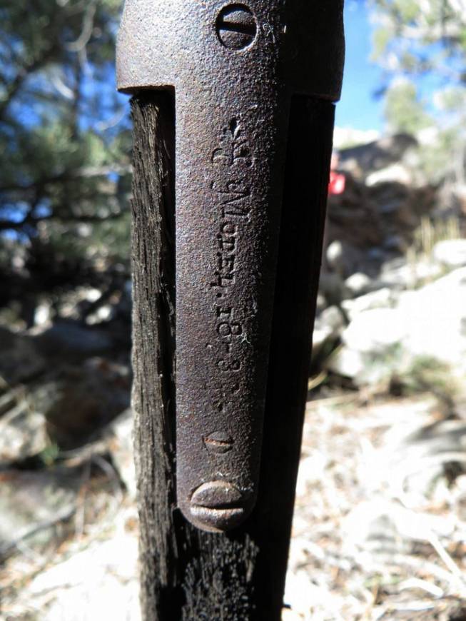 A detail of the Winchester Model 1873 rifle found propped against a juniper tree in Great Basin National Park in November during an archaeological survey. 
