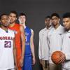 From Left: Bishop Gorman HS: Nick Blair, Chase Jeter, and Stephen Zimmerman..Findlay Prep: Horace Spencer, Justin Jackson and Allonzo Trier