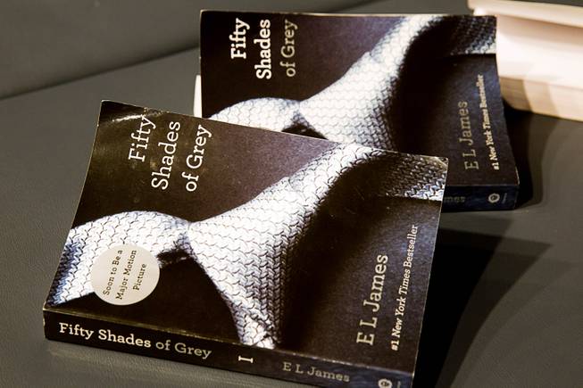 Copies of Fifty Shades of Grey are shown on set after a rehearsal for "50 Shades! The Parody" at the Windows Theater in Bally's Wednesday, Jan. 28, 2015. The show opens on Feb. 3. 
