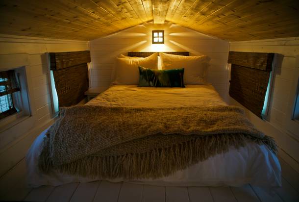A loft inside a Tumbleweed Tiny House.