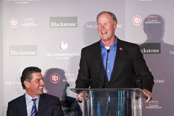 D. Taylor, President of UNITE HERE, makes a few remarks during an event celebrating The Cosmopolitan of Las Vegas' new ownership by Blackstone, Wed. Feb 18, 2015.