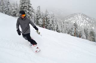 The Las Vegas Ski and Snowboard Resort on Mount Charleston received 10 inches of new snow, according to the weather service on Feb. 23, 2015.