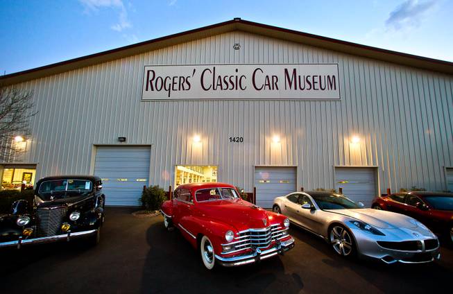 Jim Rogers classic cars are aligned and ready to go on the auction block handled by Mecum Auctions at the Rogers' Classic Car Museum on Friday, February, 27, 2015.