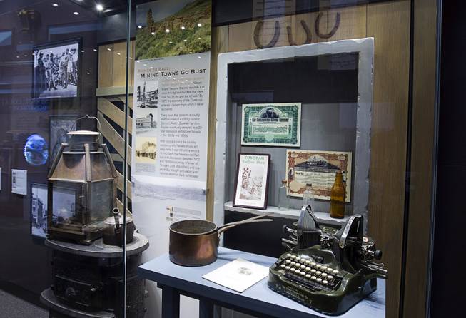 An exhibit on mining towns is shown at the Nevada State Museum in the Las Vegas Springs Preserve Monday, March 2, 2015.
