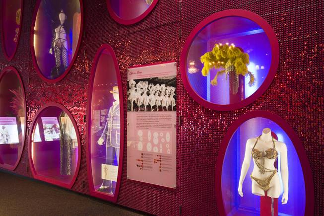 An exhibit on showgirls is shown at the Nevada State Museum in the Las Vegas Springs Preserve Monday, March 2, 2015.