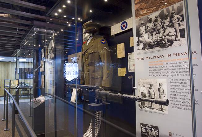 An exhibit on the Military in Nevada is shown at the Nevada State Museum in the Las Vegas Springs Preserve Monday, March 2, 2015.