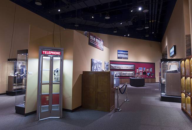 An exhibit on "Telephones and the Growth of Nevada" is shown at the Nevada State Museum in the Las Vegas Springs Preserve Monday, March 2, 2015.