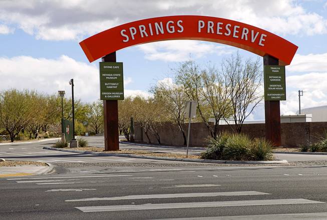 The entrance to the Las Vegas Springs Preserve is shown Valley View Boulevard at Meadows Lane Monday, March 2, 2015.