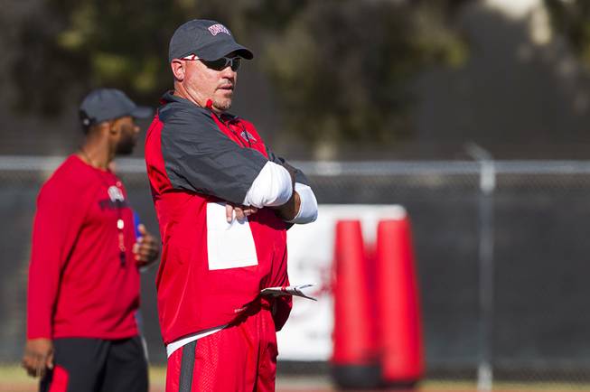 first UNLV football spring practice in the Tony Sanchez