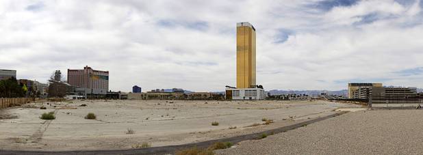A view of the former New Frontier site on the Las Vegas Strip Sunday, March 22, 2015. Australian casino mogul James Packer, the chairman of Crown Resorts, former Wynn Resorts executive Andrew Pascal, and Oaktree Capital Management acquired a controlling stake in the site in the summer of 2014.