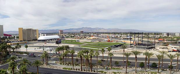 The Rock in Rio music festival grounds are shown under construction at Las Vegas Boulevard and Sahara Avenue Sunday, March 22, 2015. Rock weekend is scheduled for May 8-9, 2015 and pop weekend is May 15-16.