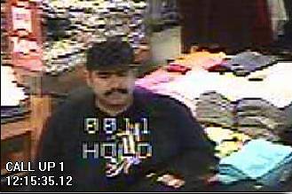 An image from surveillance video shows a man who robbed a Las Vegas store on Jan. 13, 2015.