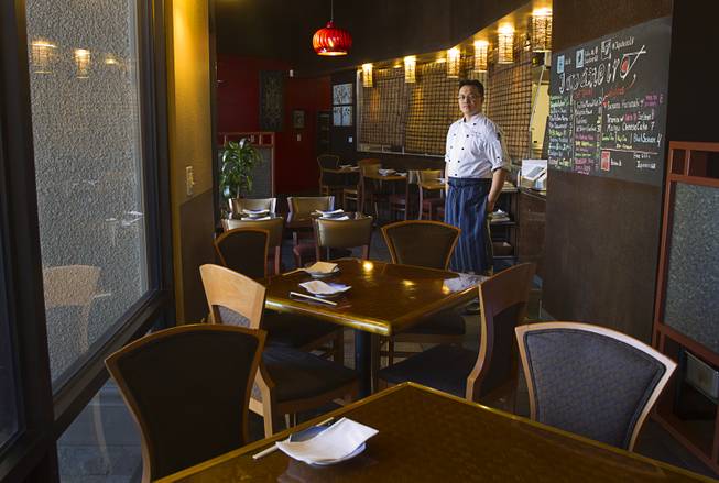 Executive chef/owner Kevin Chong poses in Japaneiro, an Asian fusion restaurant at 7315 W. Warm Springs Rd., Wednesday, March 25, 2015. Chong previously worked at Nobu at Caesars Palace. The restaurant opened in October 2014.