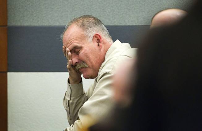 Tammy Meyers' husband Robert Meyers waits for court to start at the Regional Justice Center Thursday, March 26, 2015. Erich Milton Nowsch Jr. and co-defendant Derrick Andrews face charges related to the fatal Feb. 12 "road rage" shooting of Tammy Meyers.