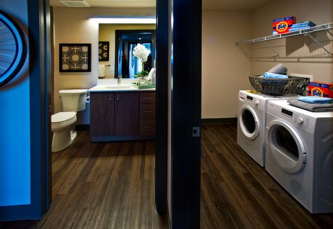 Vantage Lofts' apartments feature multiple bathrooms and washer/dryer rooms as well as other amenities on Wednesday, March, 25, 2015.