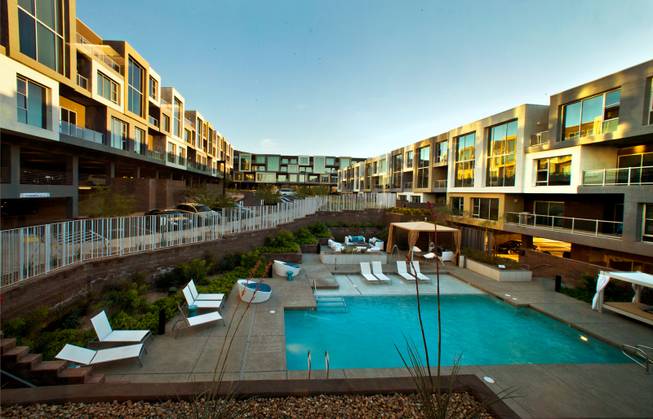 One of several pools on Wednesday, March 25, 2015, at Vantage Lofts, an upscale apartment complex in Henderson that was mothballed during the Recession and is now nearly fully leased.
