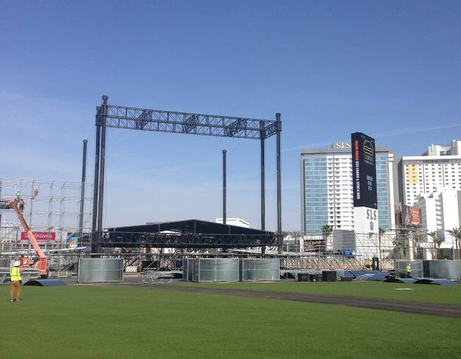 A look at MGM Resorts Festival Grounds during preparations Wednesday, April 1, 2015, for the first Rock in Rio USA festival, scheduled for May 8-9 and 15-16, on the new venue on the southwest corner of the Strip and Sahara Avenue.