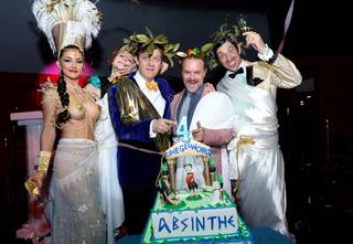 “Absinthe” celebrates its fourth anniversary Wednesday, April 1, 2015, at Caesars Palace.