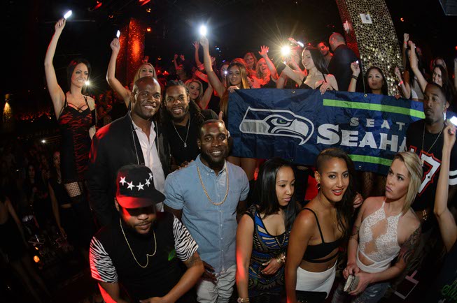 Seattle Seahawks teammates party at Tao on Friday, April 3, ...