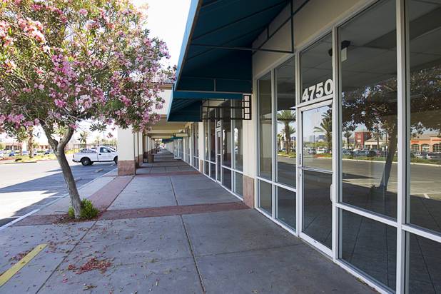 A view of a vacant storefront the Sahara Pavilion shopping center at the northeast corner of Sahara Avenue and Decatur Boulevard Monday, April 13, 2015.  .