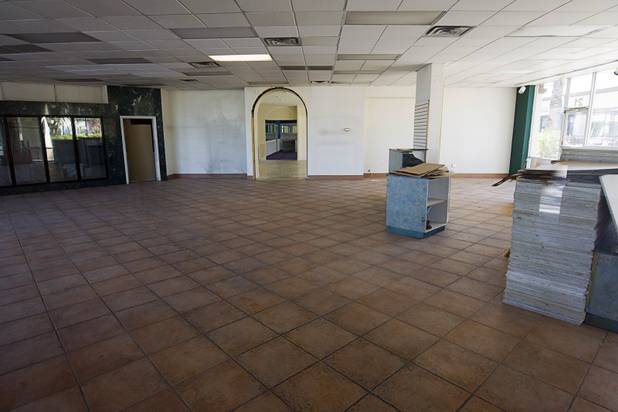 A view of a vacant business space in the Sahara Pavilion shopping center at the northeast corner of Sahara Avenue and Decatur Boulevard Monday, April 13, 2015.  .