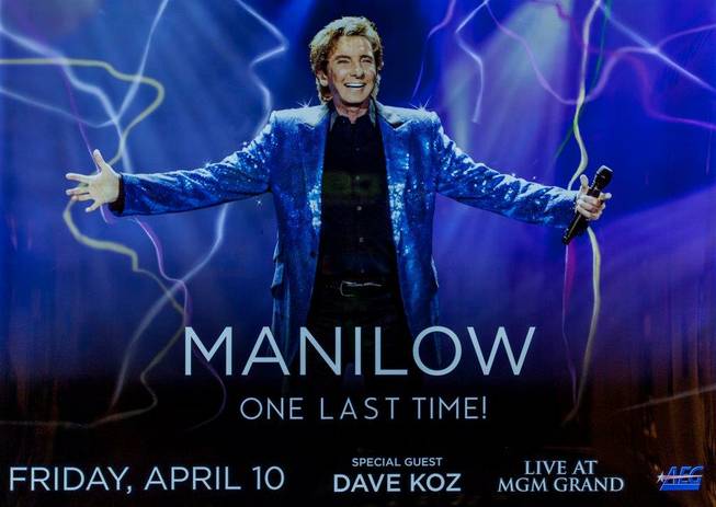 Barry Manilow performs at MGM Grand Garden Arena on Friday, ...