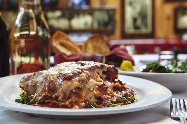 Four Cheese Lasagna at Battista's Hole in the Wall in Las Vegas on April 10, 2015.