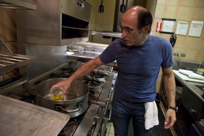Frank Pellegrino Jr. makes sunday gravy, a family tradition, at RAO's inside Caesars Palace, Monday April 13, 2015.
