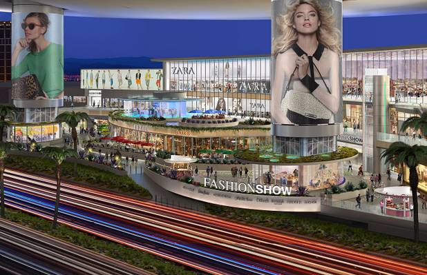 A rendering shows a renovated portion of the Fashion Show mall on the Strip.