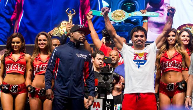 Mayweather vs. Pacquiao Weigh In and Protest