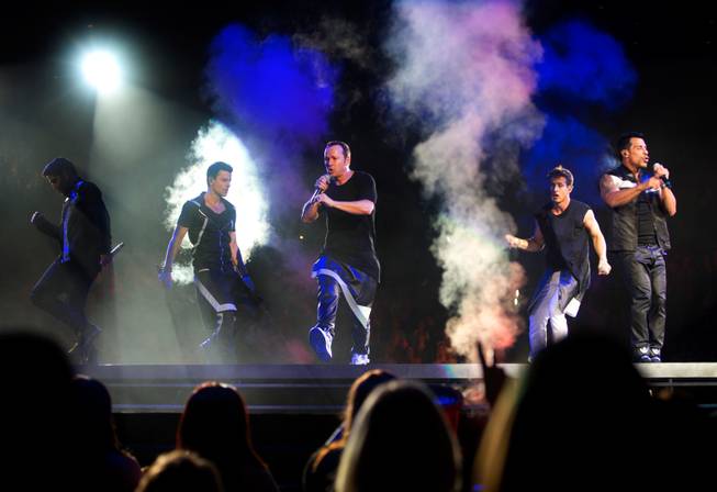 New Kids on the Block headline the “The Main Event” tour kickoff Friday, May 1, 2015, at Mandalay Bay Events Center.