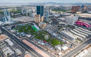 Aerial views of Rock in Rio USA, Resorts World and MGM Arena on Thursday, May 7, 2015, in Las Vegas.