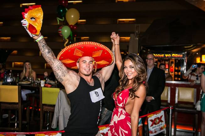Arianny Celeste, with Kyle Cowger of Las Vegas, hosts a ...