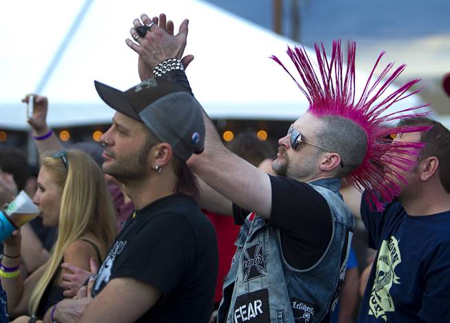 Fans listen to a band during the 17th annual Punk Rock Bowling & Music Festival in downtown Las Vegas Sunday, May 24, 2015.