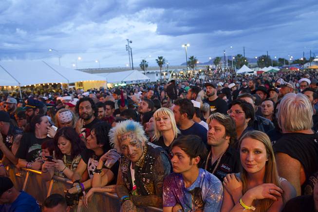 Fans wait for a band during the 17th annual Punk Rock Bowling & Music Festival in downtown Las Vegas Sunday, May 24, 2015.