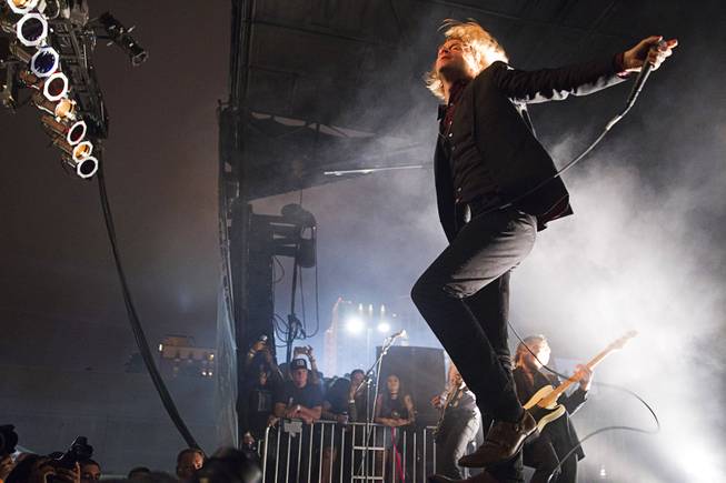 Dennis Lyxzen of Refused, a Swedish punk band, performs during the 17th annual Punk Rock Bowling & Music Festival in downtown Las Vegas Sunday, May 24, 2015.