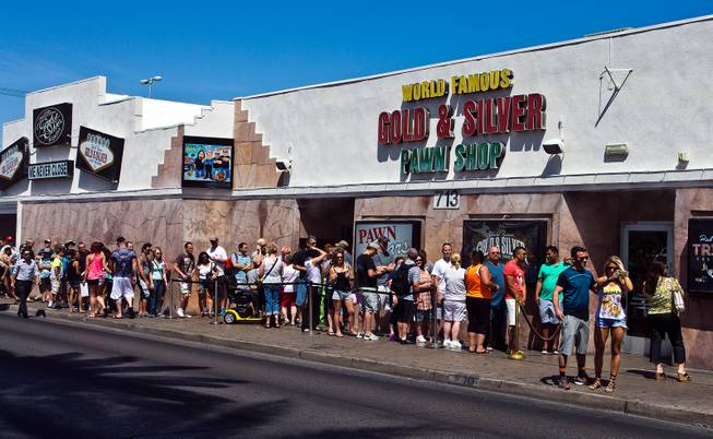 Lines form outside as GOP Presidential candidate Marco Rubio in Las Vegas at the World Famous Gold & Silver Pawn Shop during his first visit here as declared candidate on Thursday, May 28, 2015.