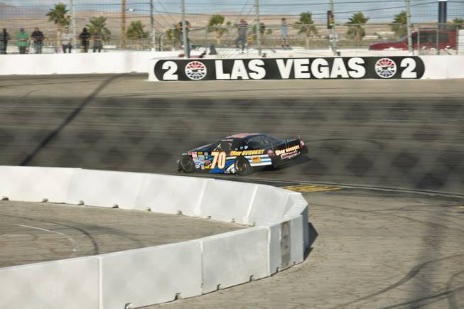 Chris Trickle qualifies for a race May 16, 2015, at the Bullring at Las Vegas Motor Speedway.