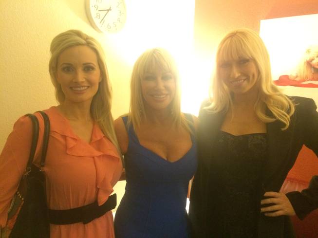 Holly Madison, Suzanne Somers and Tanya Popovich at "Suzanne Sizzles" on Friday, June 12, 2015, in Westgate Las Vegas.