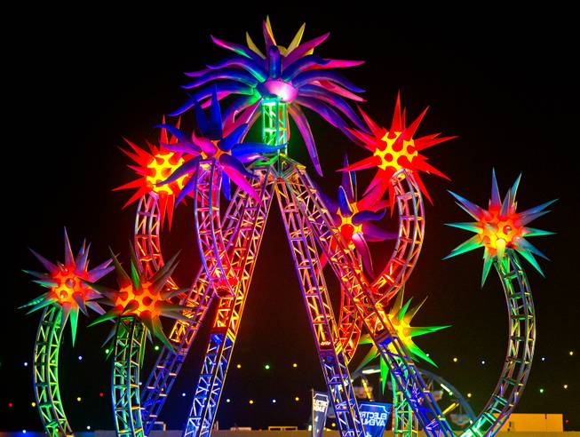 One of the many art pieces during the first night of the 2015 Electric Daisy Carnival on Friday, June 19, 2015, at Las Vegas Motor Speedway.
