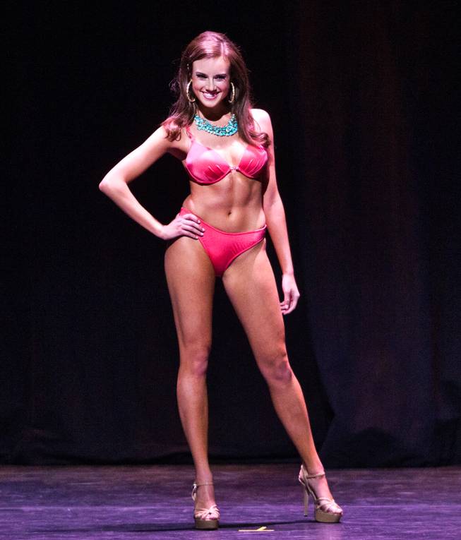 Miss Summerlin Katherine Kelley poses in swimsuit during the Miss Nevada Pageant and crowning at the Smith Center on Saturday, June 27, 2015.  She will go on to win the title later in the evening.