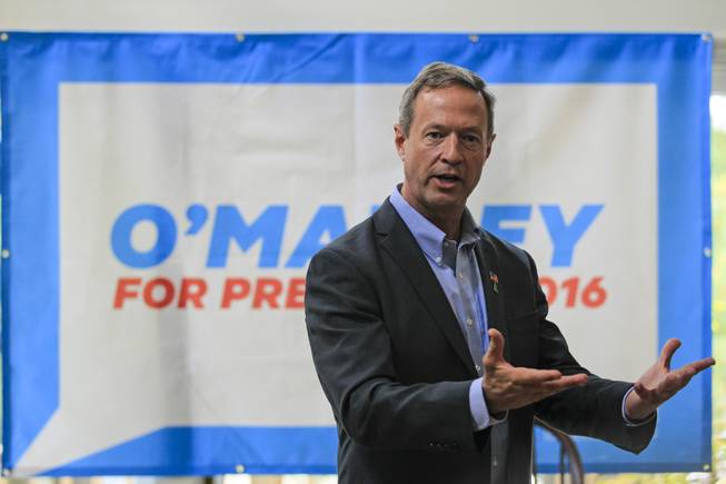 Democratic presidential hopeful former Maryland Gov. Martin O'Malley in New Castle, N.H., Saturday, June 13, 2015.