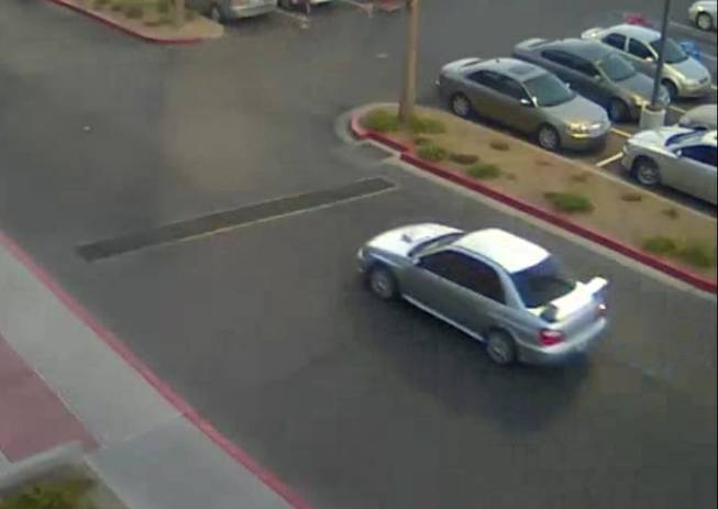 North Las Vegas Police say two women suspected of using credit cards stolen in a residential burglary Saturday, July 11, 2015, were seen in this car.