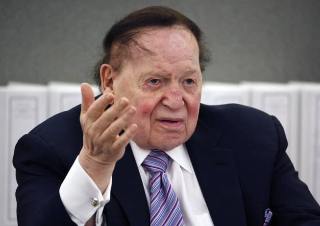 In this May 4, 2015, file photo, Las Vegas Sands Corp. Chairman and CEO Sheldon Adelson testifies in court in Las Vegas. Adelson has pulled out of a deal to build a $1.9 billion stadium for the Oakland Raiders in Las Vegas.