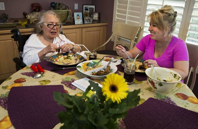 Judith Radford and her daughter Caryn Sanders eat dinner together most nights since Sanders moved to Las Vegas.