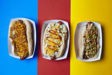 A tube-shaped feast awaits at Street Dogs.