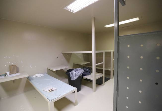The Waller County jail cell where Sandra Bland was found dead is seen Wednesday, July 22, 2015, in Hempstead, Texas. Bland was arrested and taken to the jail about 60 miles northwest of Houston on July 10 and found dead July 13. Officials say Bland hanged herself with a plastic garbage bag in her jail cell, a contention her family and supporters dispute.