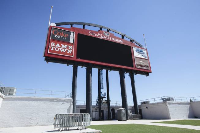 Renovations at Sam Boyd Stadium this summer brought new turf to the facility for the first time since 2003. The $1.2 million project also widened the playing surface, which cut 860 total seats from the east and west sidelines. 
